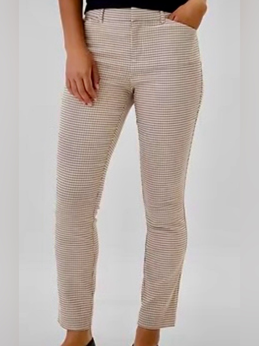 NWT GAP Ivory Plaid Skinny Ankle Pants in Bi-Stretch!